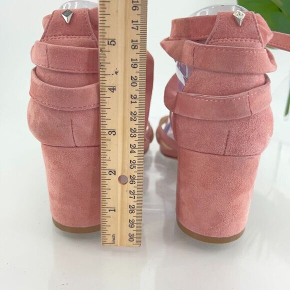 Sam Edelman Women's Suede Strappy Sheri Sandal Heels Pink Size 9 Gladiator - Picture 7 of 14